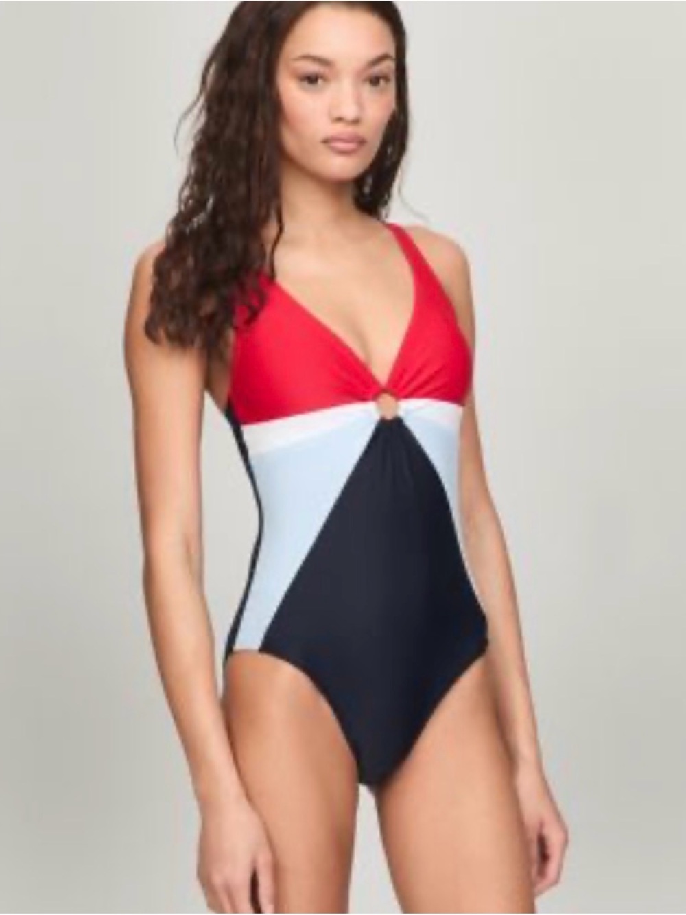 NWOT Tommy Hilfiger Colorblock Center Ring One-Piece Swimsuit